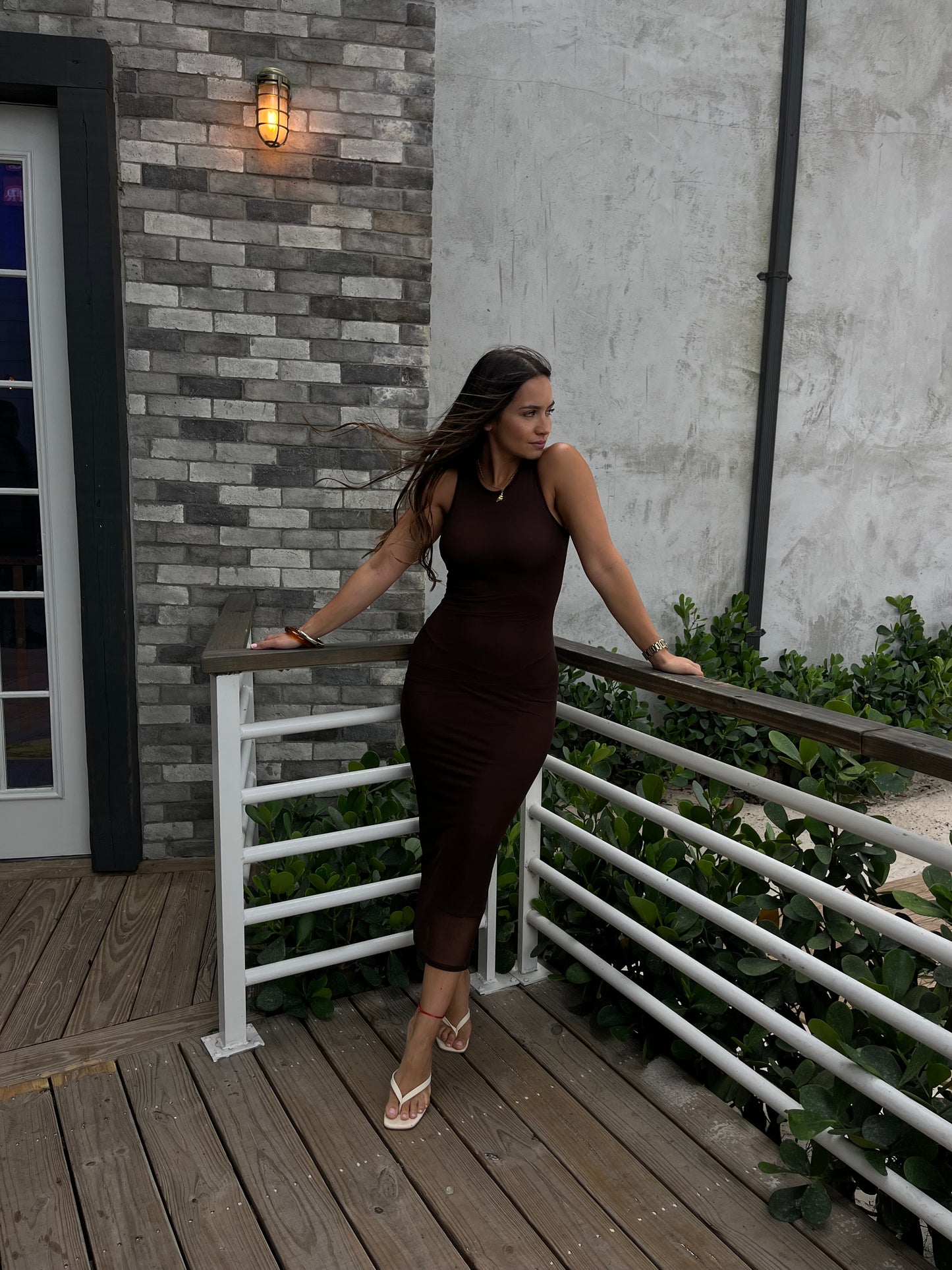 Brown maxi dress